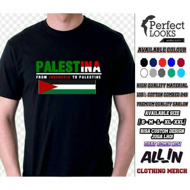 KAOS DISTRO PALESTINA FROM INDONESIA TO PALESTINE KAOS DAKWAH PALESTINA