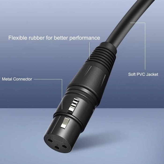 Kabel XLR M-F Male Female OFC Microphone MIC Karaoke Shielded 3M Mixer