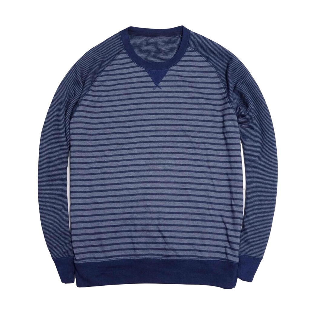 CREWNECK STRIPE NAVY UNIQLO