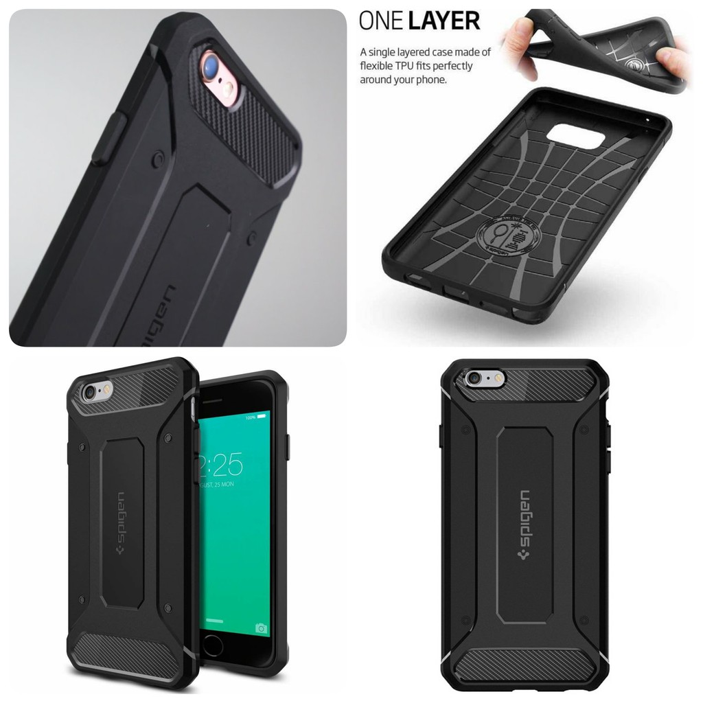 Samsung j7 prime | Case Spigen Rugged Capsule | Soft Back Case Carbon