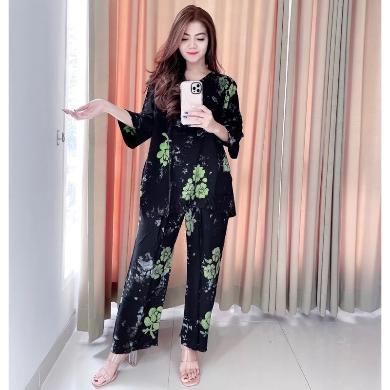 Setelan Wanita ,One Set Batik Rayon ,Piyama Dewasa terbaru-2