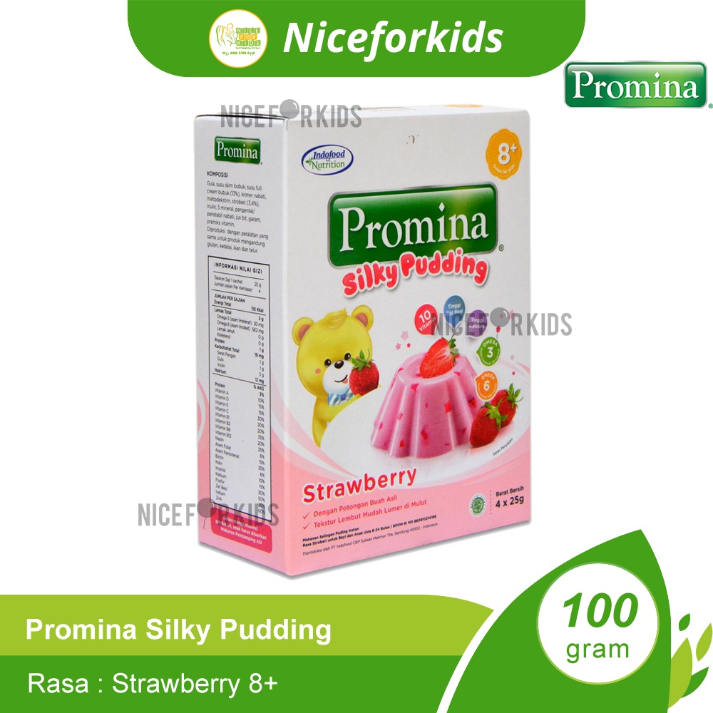 Promina Silky Pudding Snack MPASI Anak - Puding Bayi Rasa Coklat &amp; Strawberry untuk Cemilan Anak