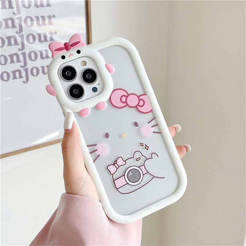 Soft Case Pelindung Lensa Bahan Silikon TPU Bening Tahan Banting Anti Gores Untuk Compatible for iPhone 14 13 12 11 Pro Max Xr Xs Max 8 7 6 6s Plus Kitten Lens Protector Phone Case Clear Silicone Anti-Scratch Soft Case Shockproof Soft TPU Protective Cover