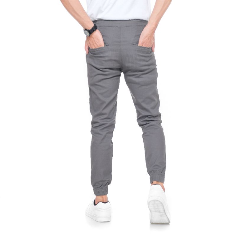 Celana Panjang Joger Pria Korean Style Bahan Katun Pinggang Karet Slim fit Kualitas Premium