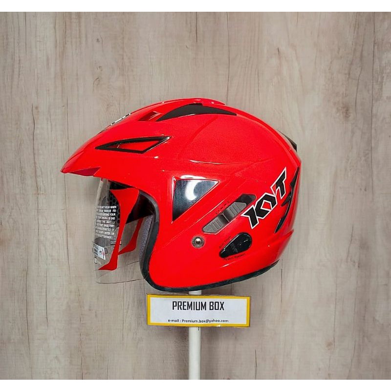 KYT SCORPION KING SOLID FIRE RED | HELM KYT MURAH DOUBLE VISOR