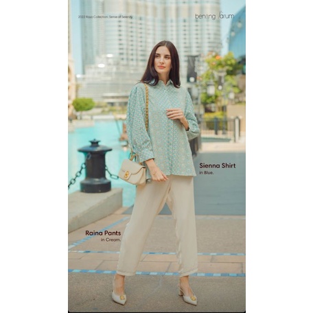Ready  Sienna Shirt Blue Benang Jarum