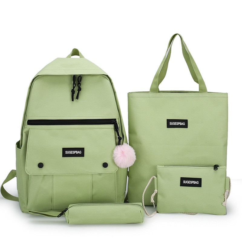 TB-59 tas sekolah kampus set 4 pcs ransel wanita import korea jepang besar backpack