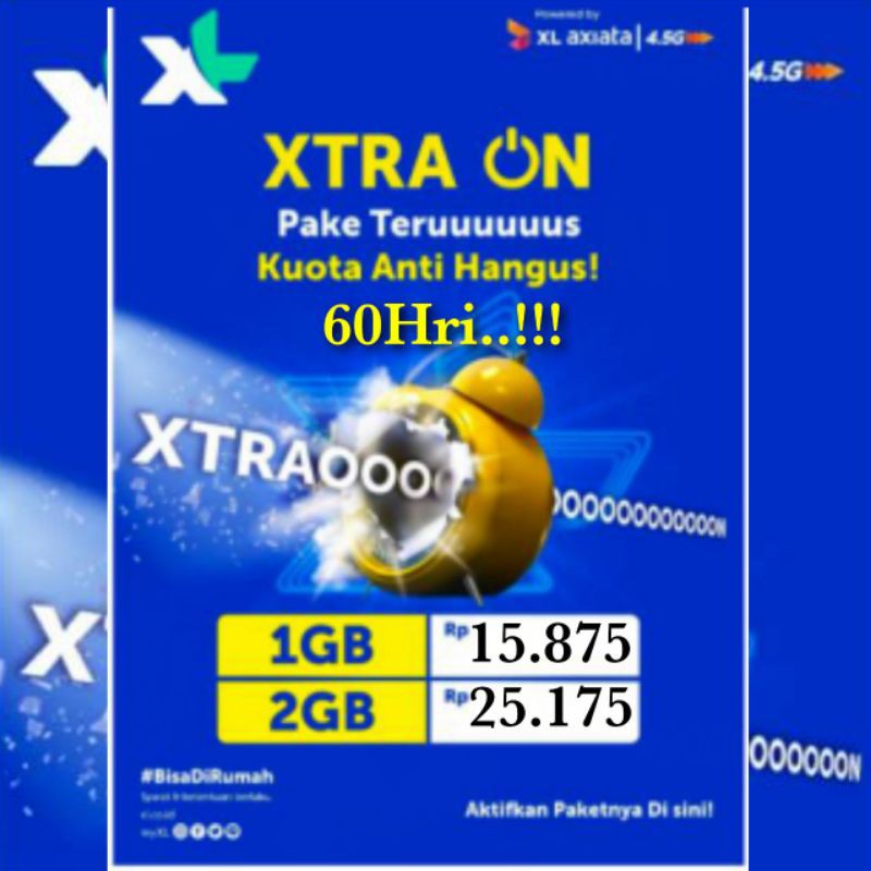 [PROMO] XL PAKET XTRA ON 1GB 2GB 30HARI