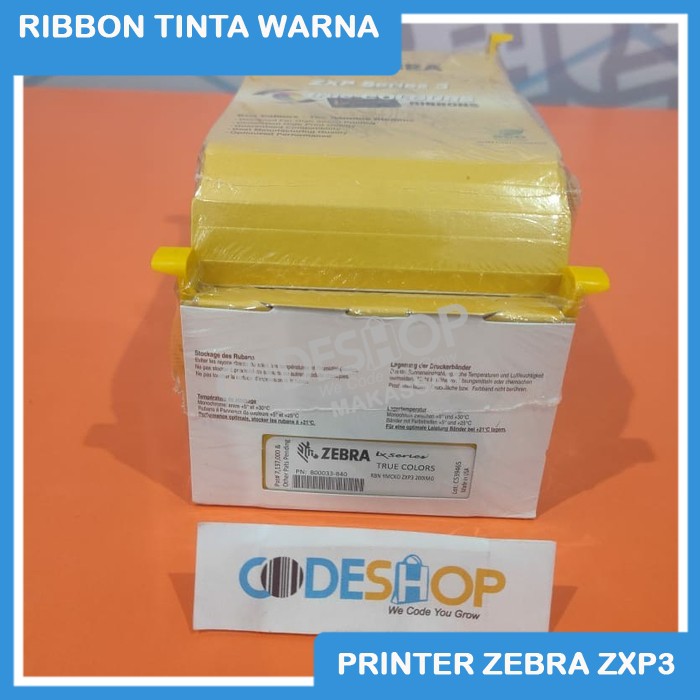 RIBBON TINTA WARNA COLOR PRINTER ZEBRA ZXP3 - ZXP 3 - YMCKO 200 SISI