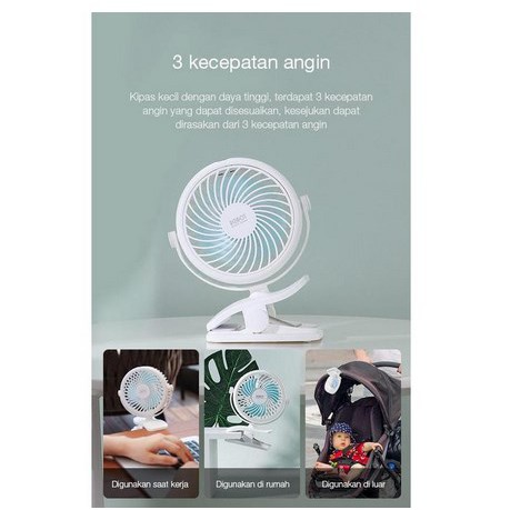 ITSTORE Robot Mini Fan Portable Clip RT-BF10 720 Degree Rotation Kipas Angin