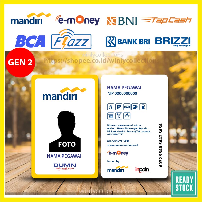 Jual Kartu ID CARD MANDIRI EMONEY Etoll MANDIRI E-money Murah Indonesia