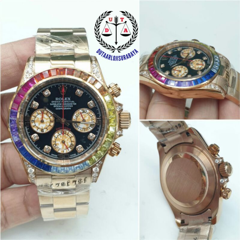 jam tangan pria rolex daytona crono batre kualitas original