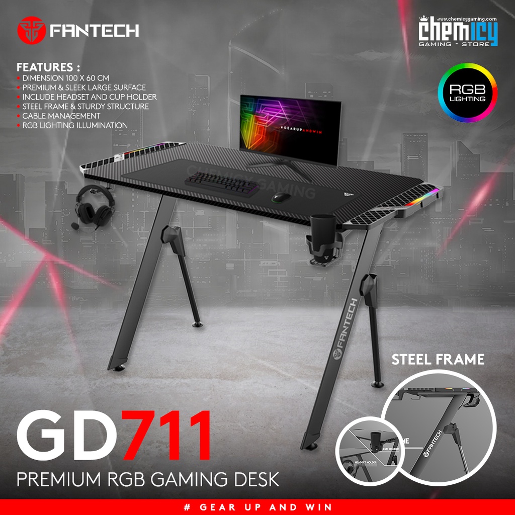 Fantech GD711 RGB Gaming Desk / Meja komputer