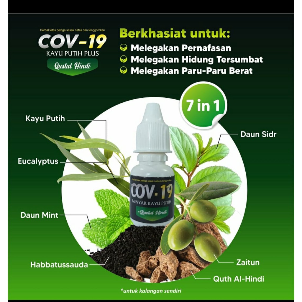 KAYU PUTIH PLUS Herbal Tetes Obat Gangguan Paru-Paru, Sesak Nafas, Batuk, Influenza Ampuh ASJ