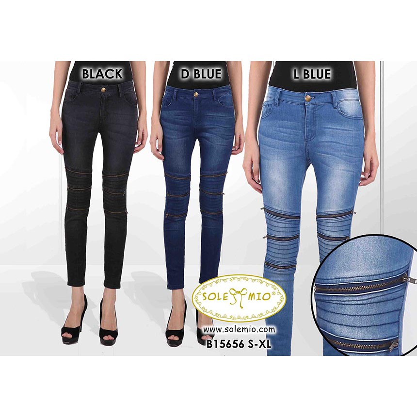 READY.. CELANA PANT JEANS WITH ZIPPER SOLEMIO B15656