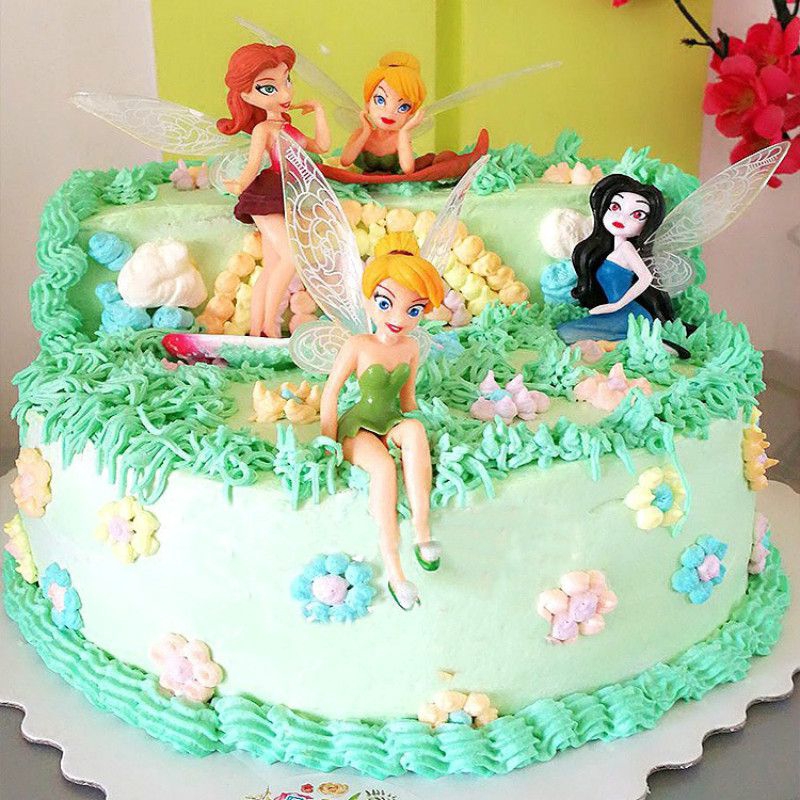 6pcs/Lots Tinkerbell Tinker Bell Fairy Girls Dolls 6pcs Figures Cake Topper Party Toy Gift