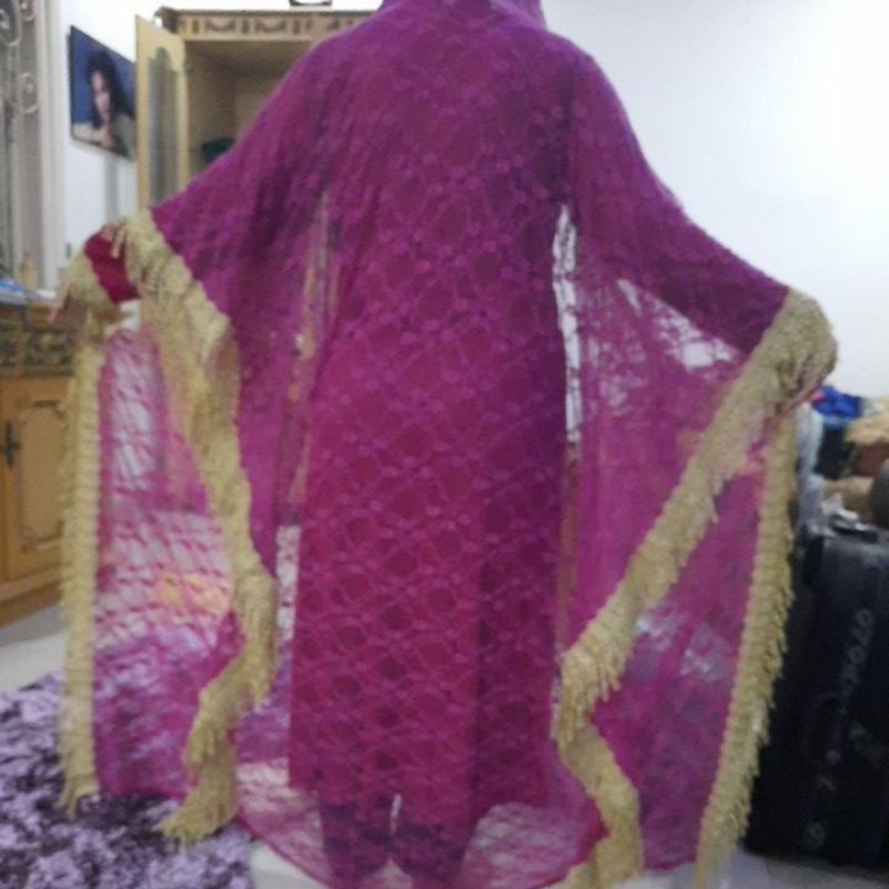 baju muslim Kaftan plus bonus kain batik,kaos, dan rok