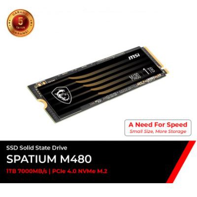 Ssd m.2 nvme msi spatium 1tb 2280 7Gbps PCIe 4.0 x4 m480 - solid state drive m2 m-key nvm 1tb