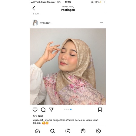 zafira series by vrp scraf /voal printed | PRELOVED HIJAB MOTIF SEGIEMPAT