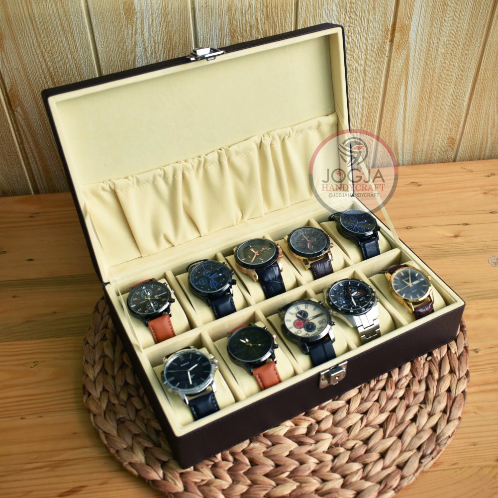 Exclusive Box Jam Tangan isi 10 JUMBO Kunci / Kotak Tempat Jam Tangan / Watch Box Organizer