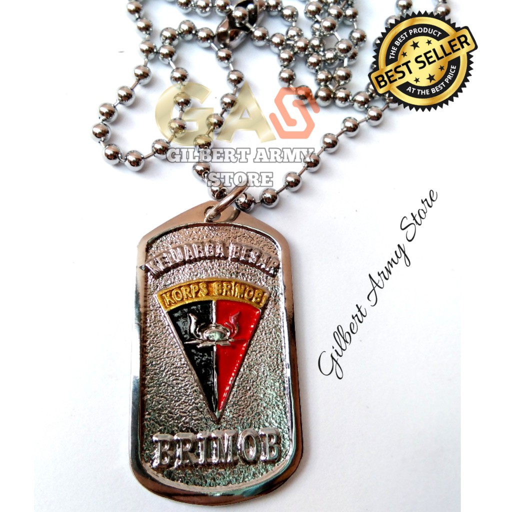 GILBERT ARMY STORE-Kalung Pria Logo Brimob- Grosir Kalung Murah- Kalung Militer - Kalung Cor Brimob