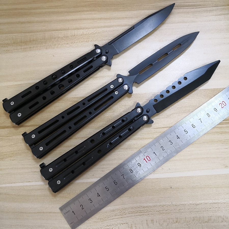 Survival Tool Pisau Perlindungan Training SS Titanium - Hitam