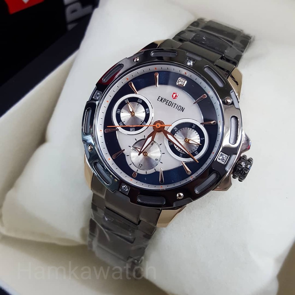 jam tangan / Watch_Id wanita expedition original e6760 black sofh rose gold