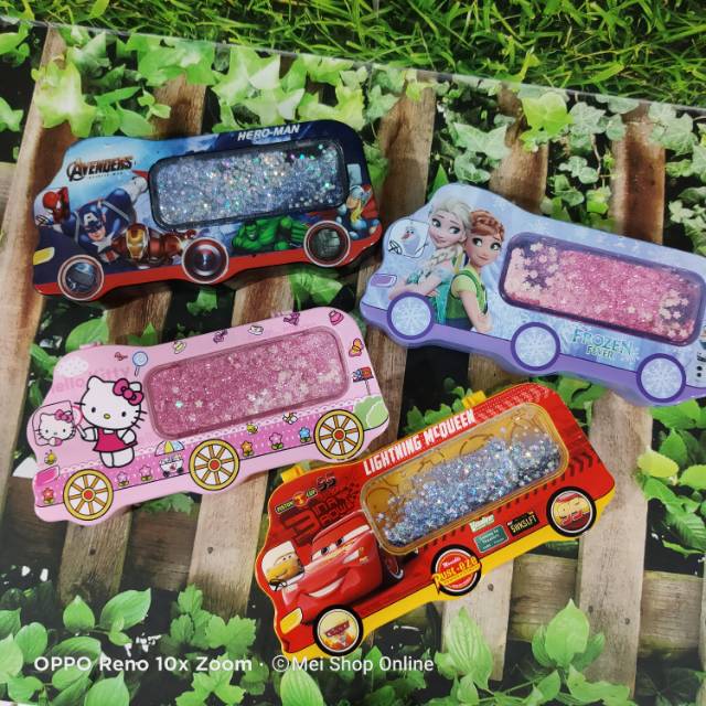 

HIGH QUALITY Tempat Pensil Mobil + Water Glitter SUPER LUCU
