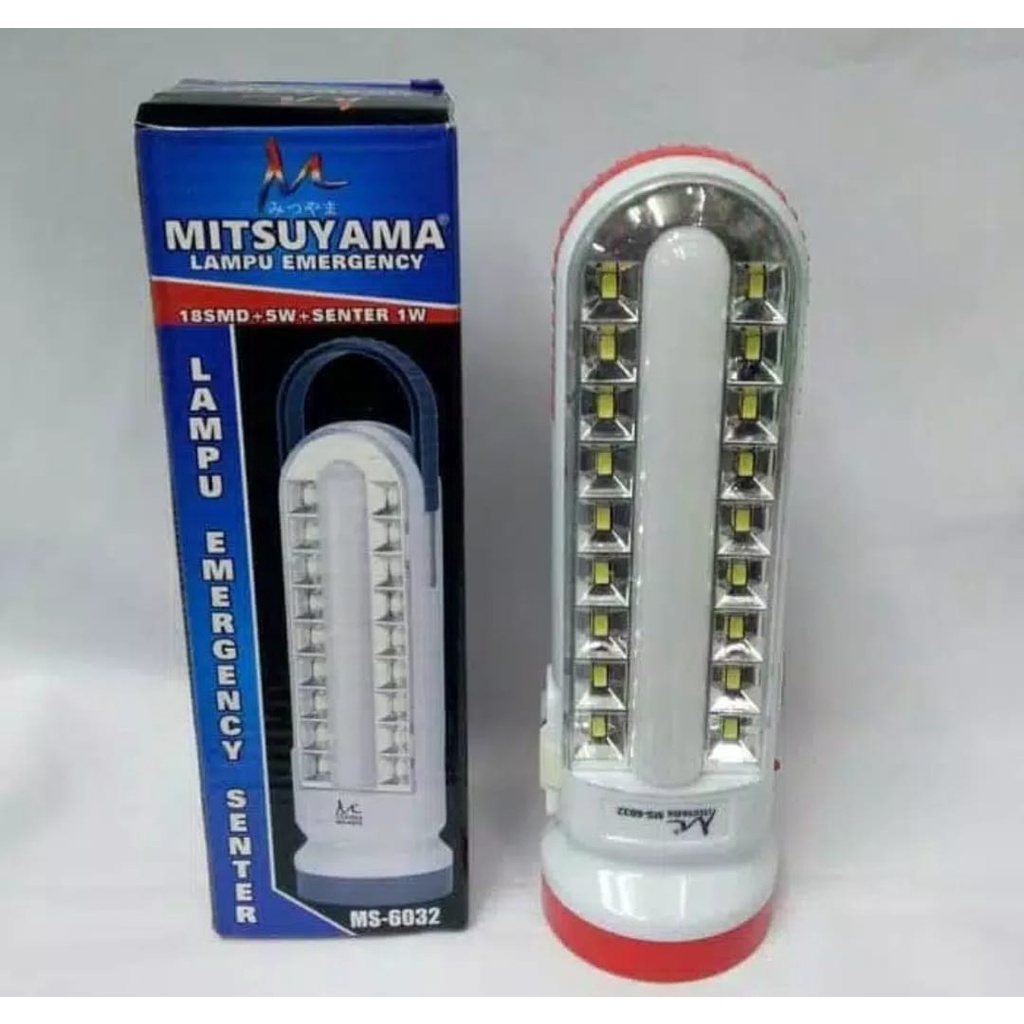 Lampu Emergency + Senter Mitsuyama MS 6032 Jumbo baterai 12000 mAhY / Lampu Senter