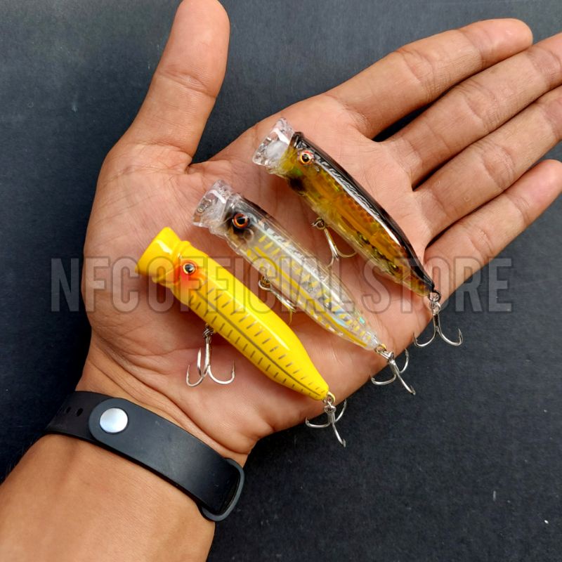 Mini Popper 7cm / 9,5gr Hook 4X Strong Long Cast dengan warna dan action KILLER
