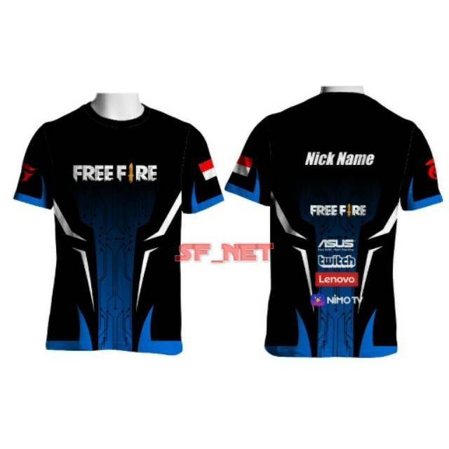 Jersey Gaming Baju Kaos Free Fire Ff Custom Bisa Ganti Nama