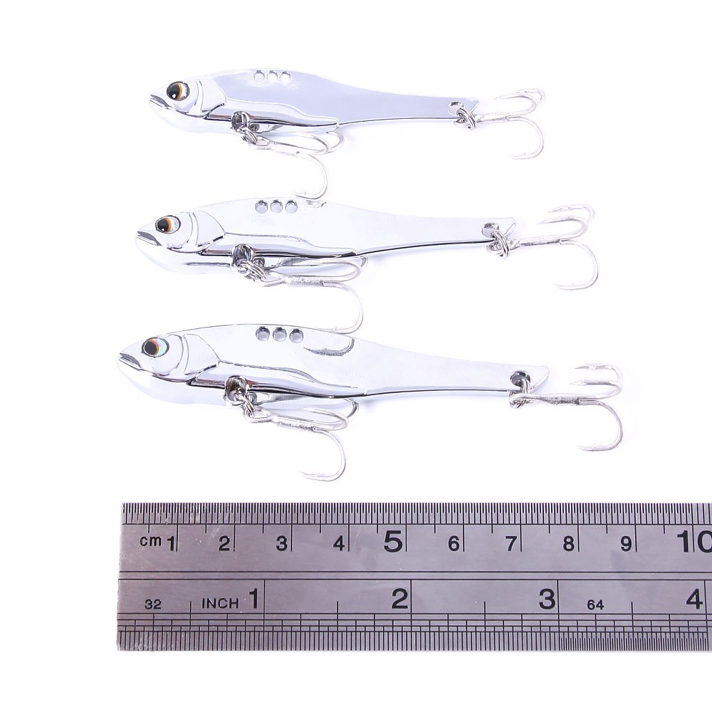 Hengjia 2PCS Umpan Pancing VIB Metal VIB Bentuk Ikan Mas / Silver 10g 15g 20g