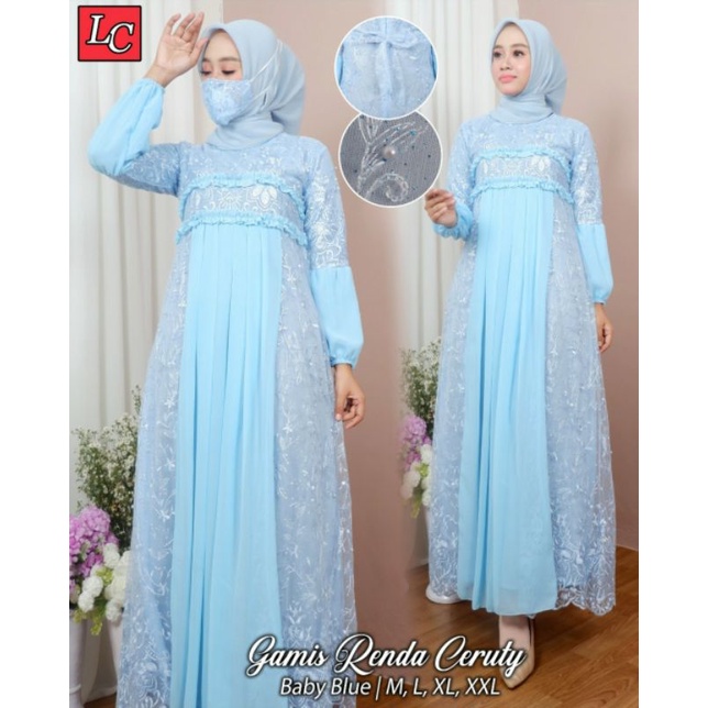 GAMIS PESTA - KEBAYA TULLE - GAMIS RENDA CERUTY - BY LEFI