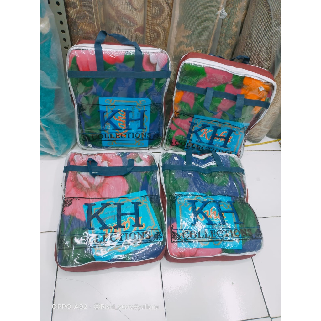 selimut dewasa bulu merk kh kembang uk.145x190cm
