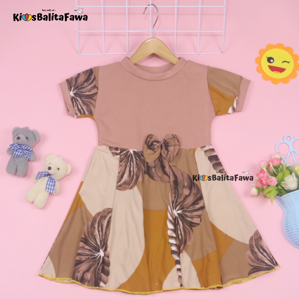 Dress Jasmine uk 3-4 Tahun / Dres Anak Cewek Balita Kaos Anak Perempuan Lengan Murah Pesta Adem