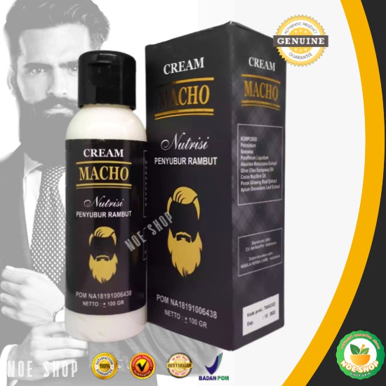 

Cream Macho Original Nutrisi Penyubur Penumbuh Rambut Jenggot Kumis Alis DLL POM