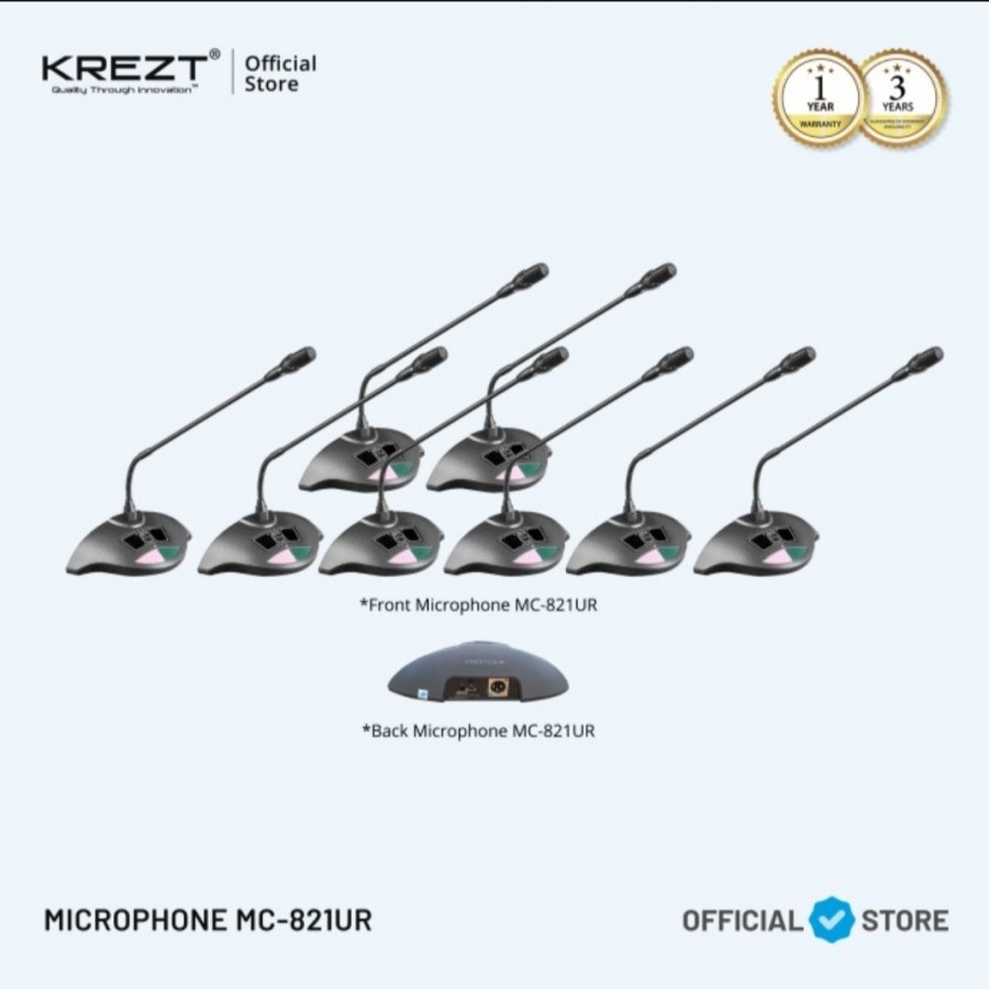 Microphone Mic Wireless Conference KREZT MC-821UR Original Microphone Conference Podium Wireless 8 Channel Mic