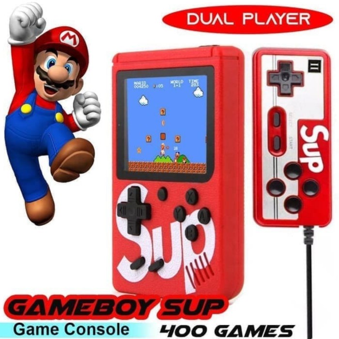 Gameboy Gamebox Gamebot Sup Plus 400 in 1 / Game Box Boy Bot Sup Plus - Game+Stik Merah