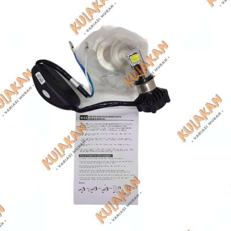 Lampu Depan RTD M02D 30W Watt 3 Sisi Mata Led Rayton Headlamp Putih Kipas AC DC