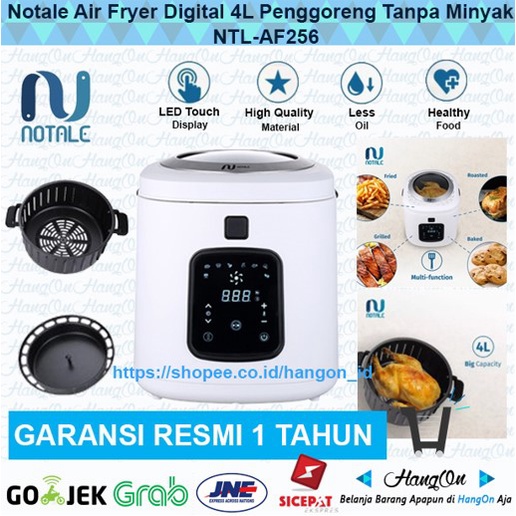 Notale Air Fryer Digital 4L Penggoreng Tanpa Minyak NTL-AF256 Memanggang Menggoreng Membakar Auto Shut Off Alat Masak Praktis