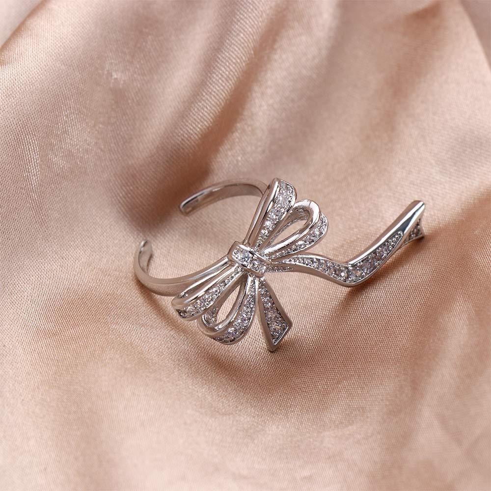 Nickolas1 Zirkon Jari Cincin Temperamen Teman Hadiah Romantis Mutiara Hati Berlian Imitasi Logam Zirkon Gaya Korea Terbuka Rings
