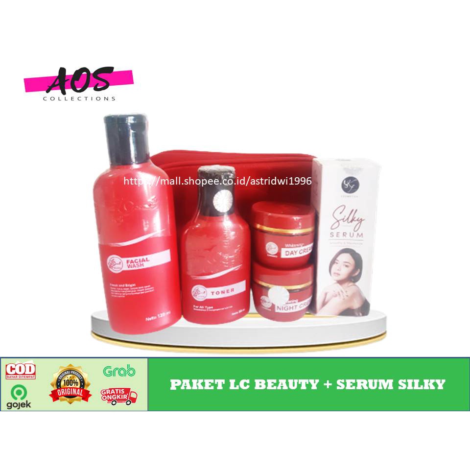 LC BEAUTY KF SKIN  PAKET CREAM KRIM LCBEAUTY + SERUM SILKY BERHOLOGRAM BERKODE PELIPIT EMAS ORIGINAL