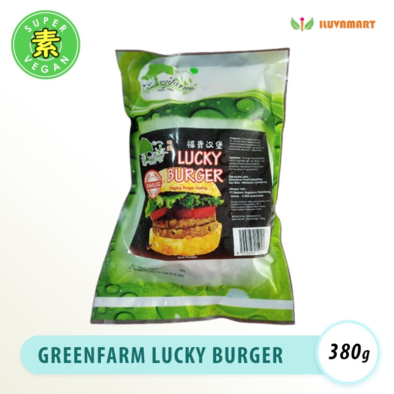 

Greenfarm Lucky Burger Chicken 8 pcs / Daging Analog Vegetarian