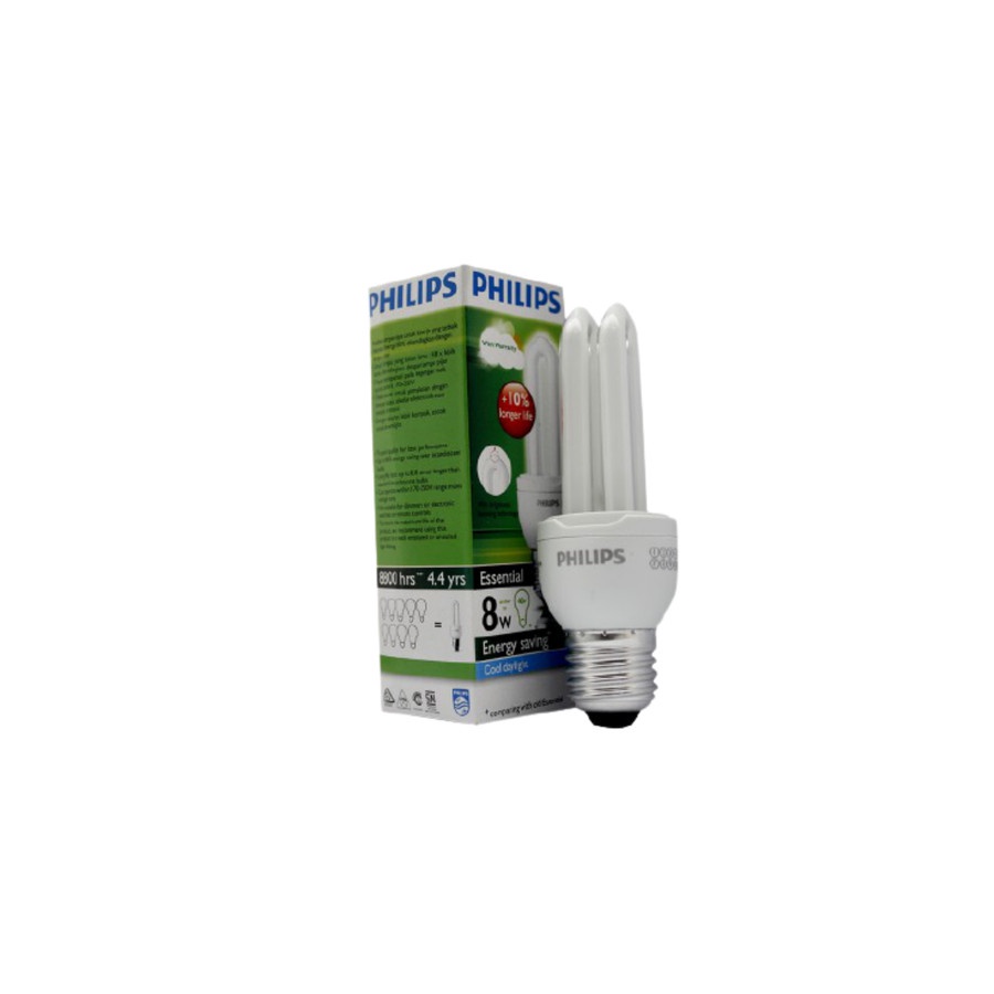 LAMPU PHILIPS ESSENTIAL 8 WATT LAMPU HEMAT ENERGI 8 WATT