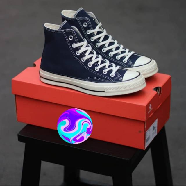 Converse CT 70s HI Obsidian/Egret (Navy) Original