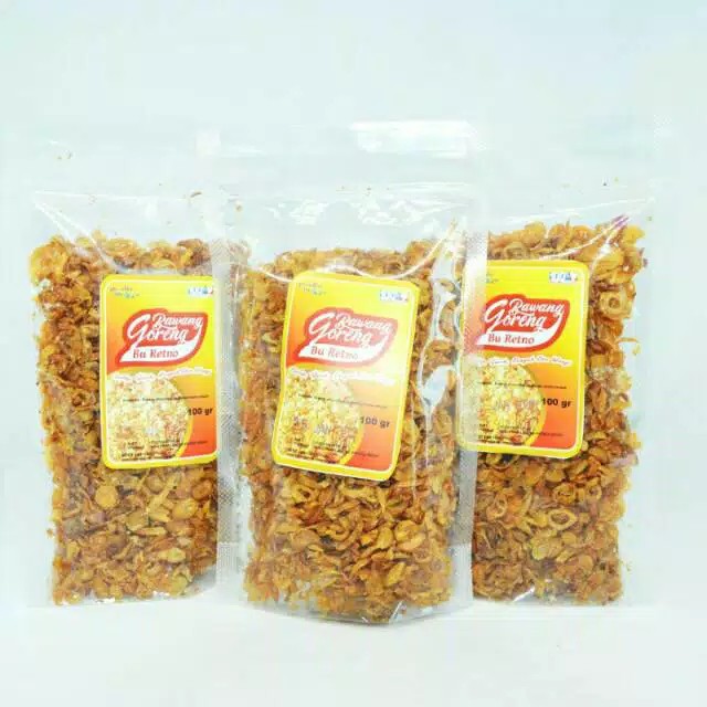 

BAWANG GORENG BU RETNO ASLI KEMASAN POUCH 250gr / BRAMBANG GORENG