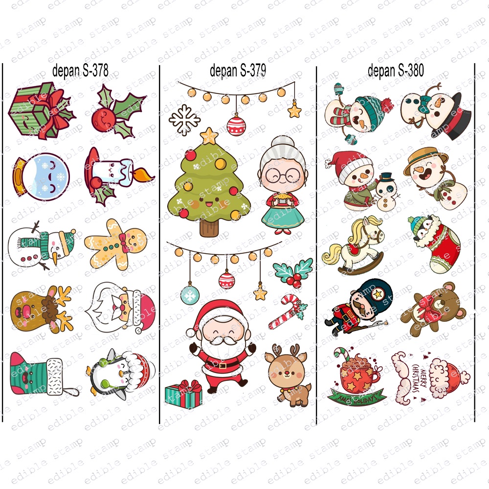 

Edible Stamp Stiker Makanan Edible Stiker Edible Image Edible Print Stiker Natal 4