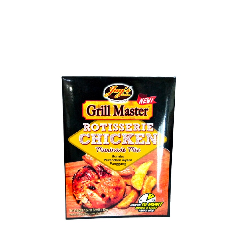 

Jay's Kitchen Grill Master Rotisserie Chicken Marinade Mix 30 gr