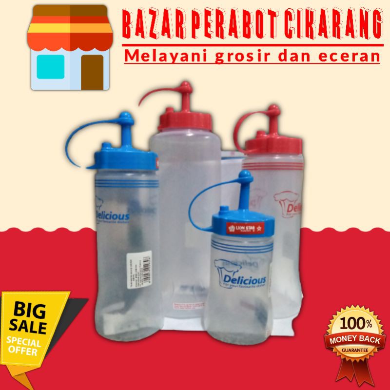 botol saos plastik lion star / botol saos 300ml / botol kecap