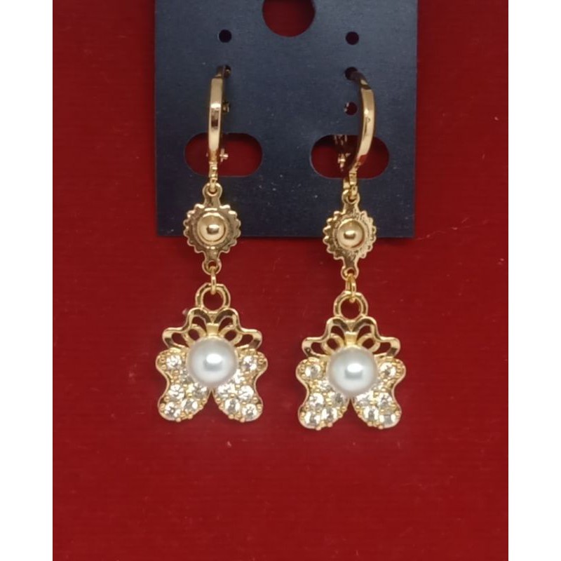 RL09. Anting xuping wanita lapis emas dgn mata zircon
